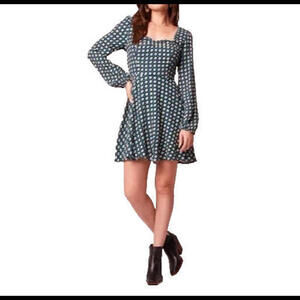 Band Of The Free Women's Genevieve Diamond Mini Dress Black Deep Teal Small